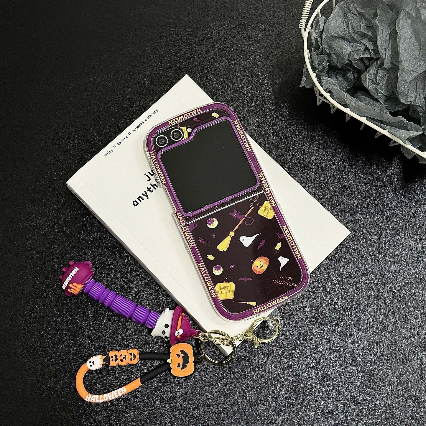 Happy Halloween Pumpkin Ghost Case for Samsung Galaxy Z Flip 3/4/5/6