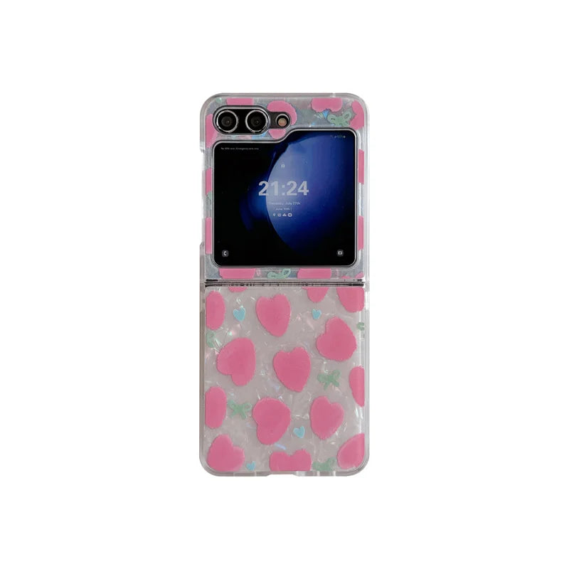 Cute Love Heart Shell Case for Samsung Galaxy Z Flip 3/4/5