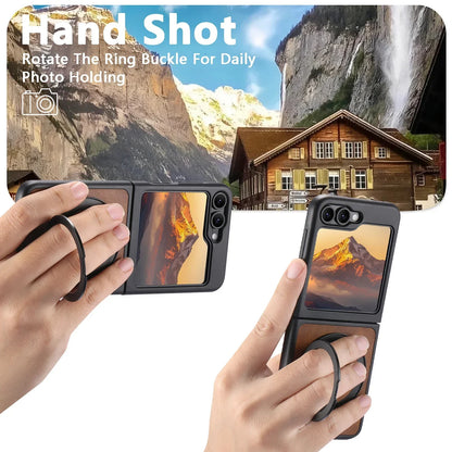 Leather Magnetic Ring Stand Case