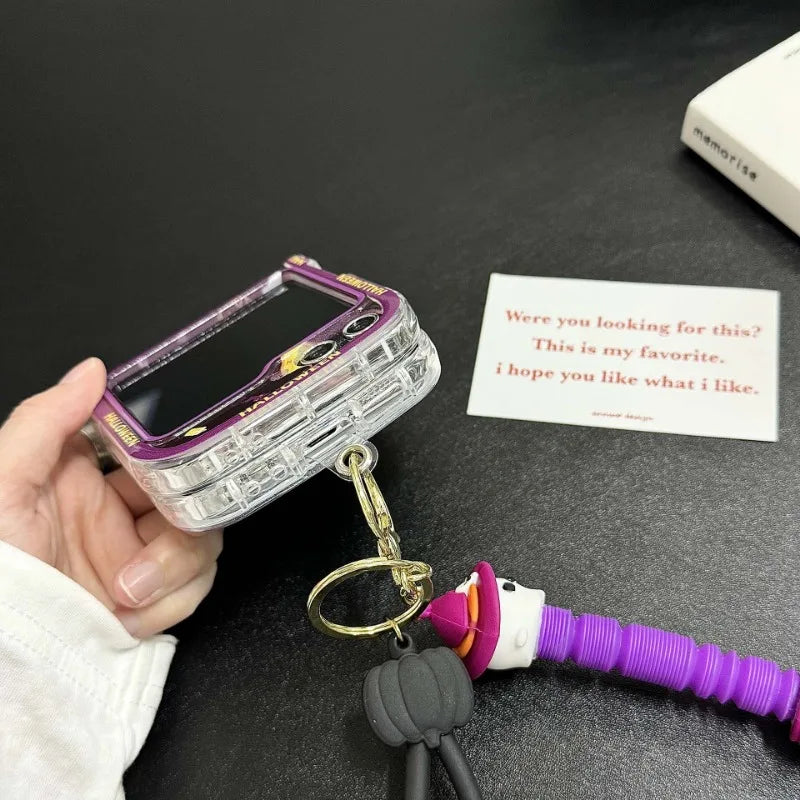 Happy Halloween Pumpkin Ghost Case for Samsung Galaxy Z Flip 3/4/5/6