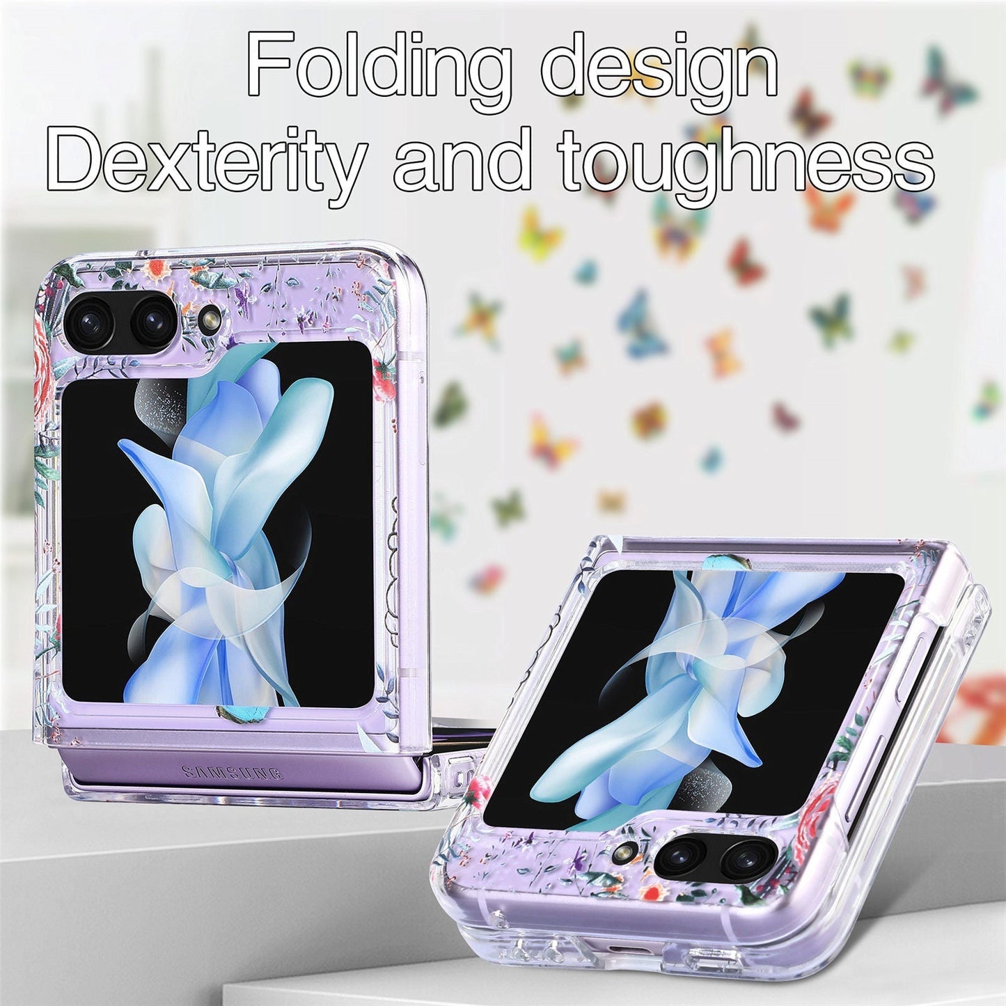 Anti-drop Painted Butterfly Cover for Samsung Galaxy Z Flip 5
