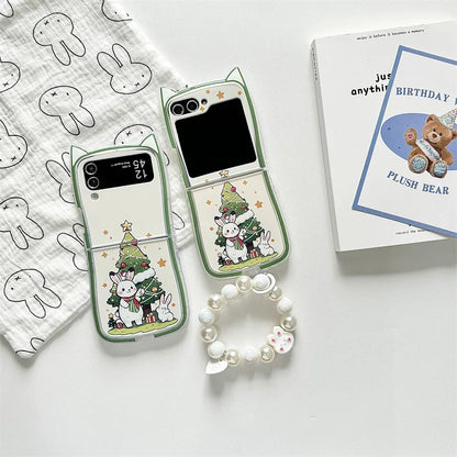 Cartoon Christmas Rabbit Hard Case for Samsung Galaxy Z Flip Series