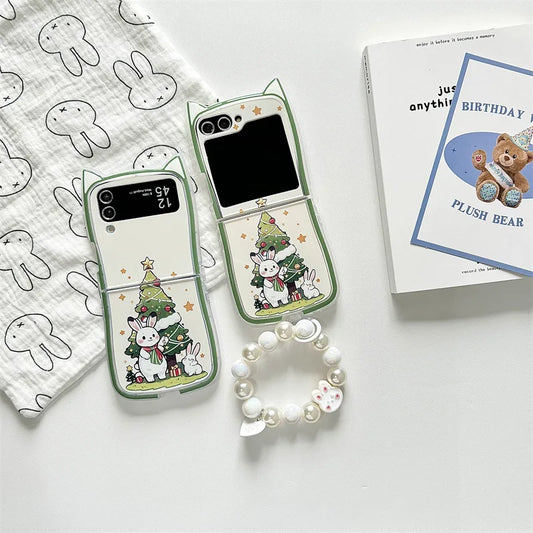 Cartoon Christmas Rabbit Hard Case for Samsung Galaxy Z Flip Series