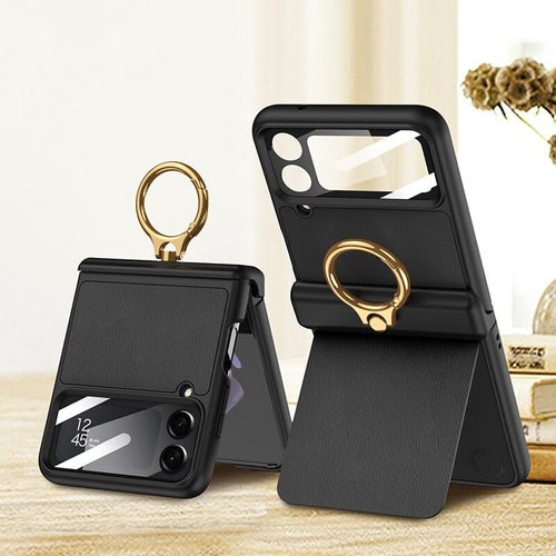 Leather Magnetic Case with Bracket For Samsung Galaxy Z Flip 4