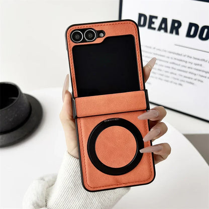 Leather Magnetic Case For Samsung Galaxy Z Flip