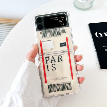 Air Ticket Travel Case For Samsung Galaxy Z Flip 4