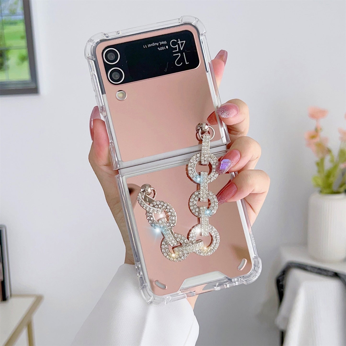 Luxury Rhinestone Mirror Case for Samsung Galaxy Z Flip 3 & 4