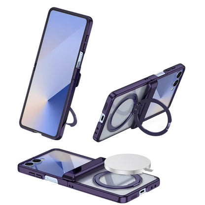 Clear Magnetic Ring Kickstand Cover