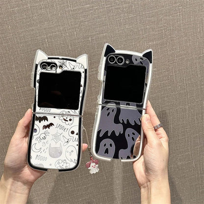 Halloween Ghost Mirror Phone Case for Samsung Z Flip Series