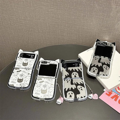 Halloween Ghost Mirror Phone Case for Samsung Z Flip Series