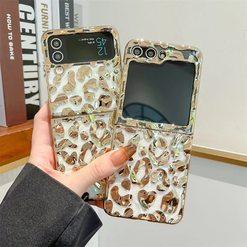 Luxury Leopard Print Phone Case for Samsung Galaxy Z Flip 3/4/5/6
