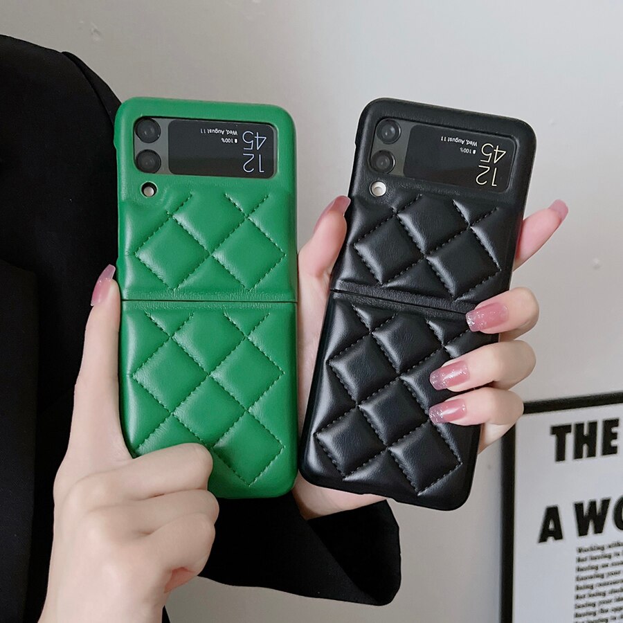 New Fashion Lattice Down Jacket Phone Case For Samsung Galaxy Z Flip 4