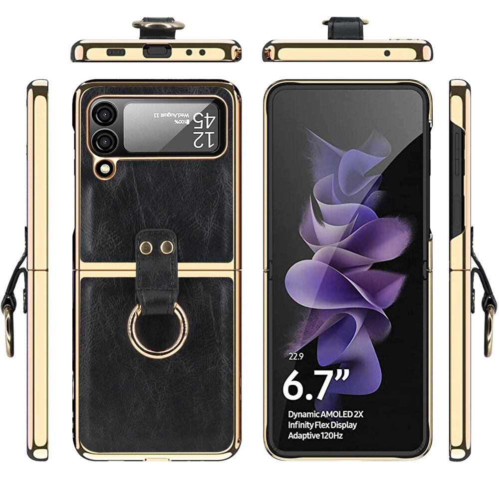 Retro Leather Case For Samsung Galaxy Z Flip 4 Flip 4
