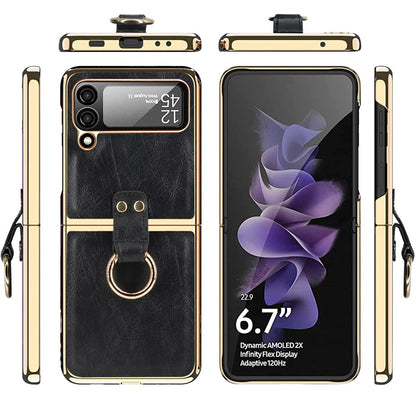 Retro Leather Case For Samsung Galaxy Z Flip 4 Flip 4