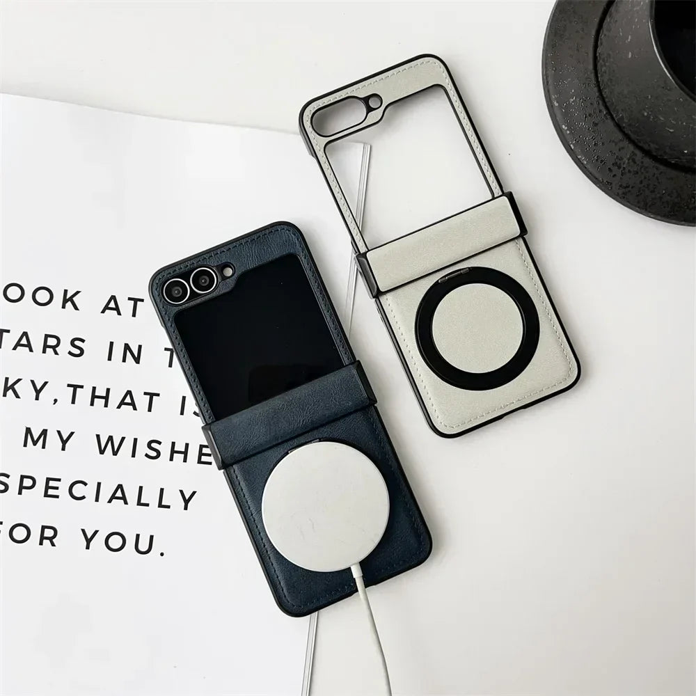 Leather Magnetic Case For Samsung Galaxy Z Flip