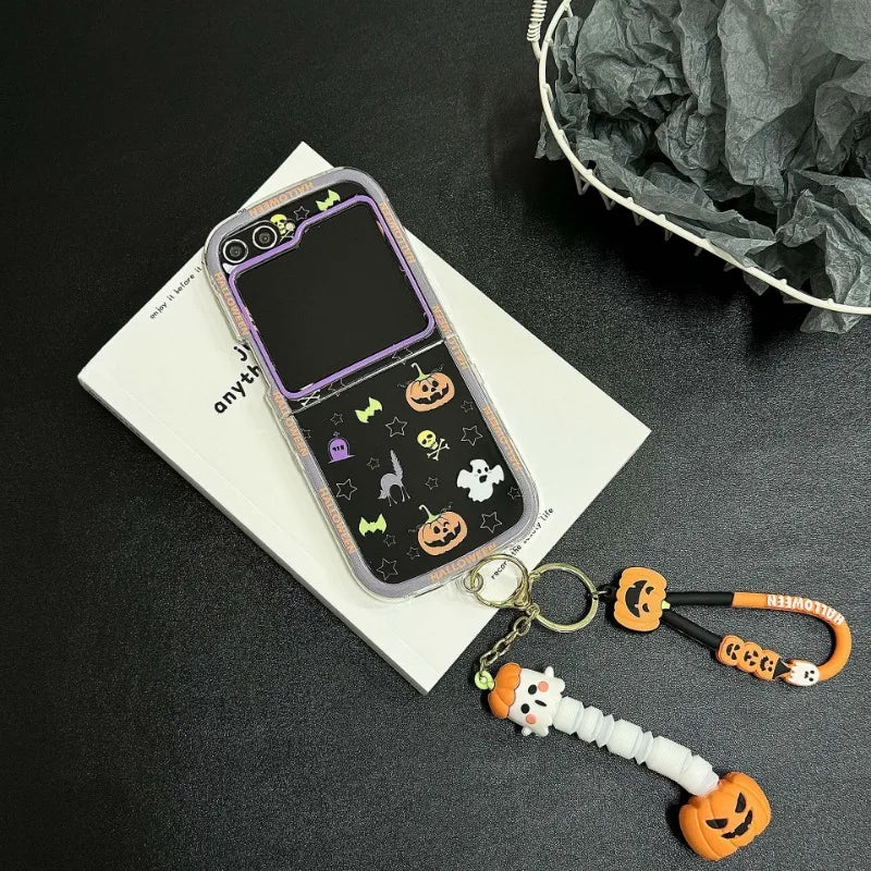 Happy Halloween Pumpkin Ghost Case for Samsung Galaxy Z Flip 3/4/5/6