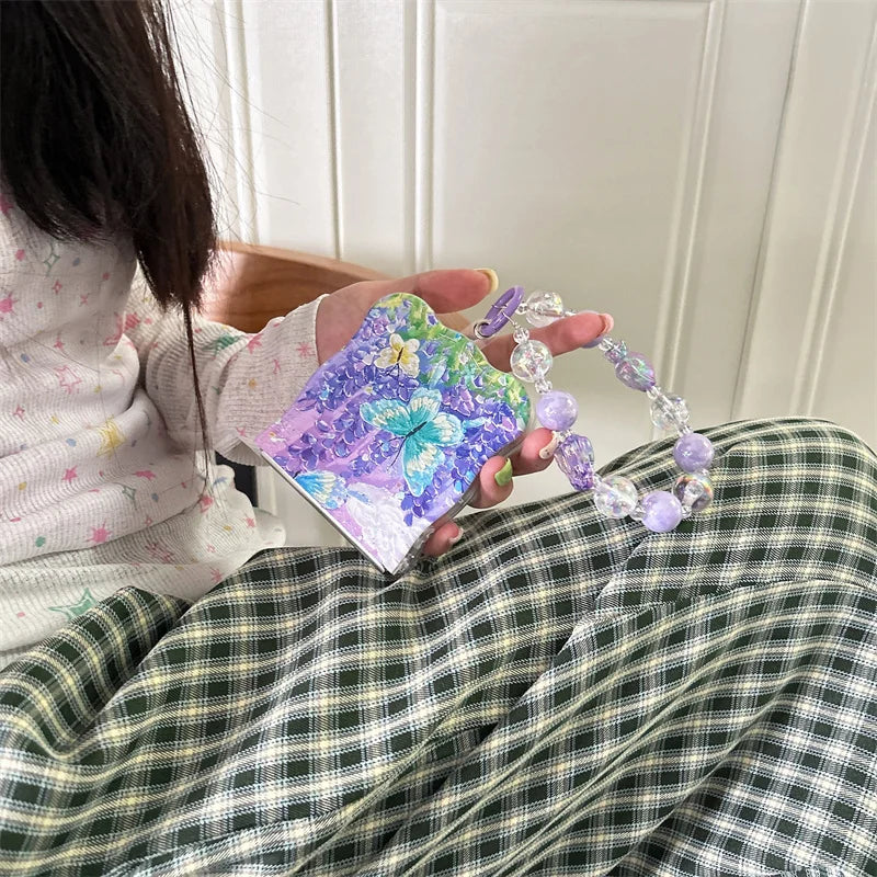 Cute Moon Butterfly Bracelet Phone Case for Samsung Galaxy Z Flip 3/4/5/6