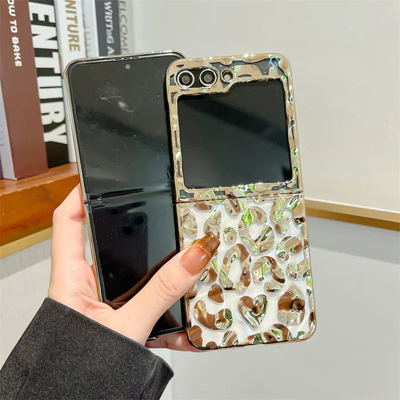 Luxury Leopard Print Phone Case for Samsung Galaxy Z Flip 3/4/5/6