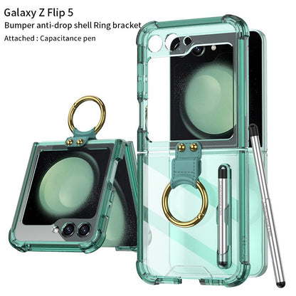 Transparent Shockproof Case with Ring holder for Samsung Galaxy Z Flip 5