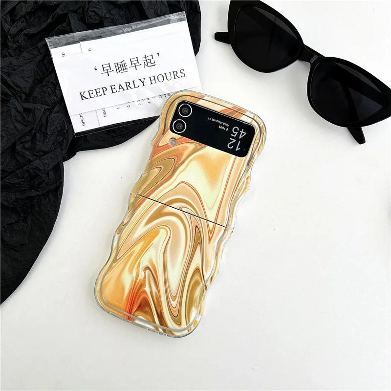 Metallic Water Ripple Phone Case for Samsung Galaxy Z Flip Series