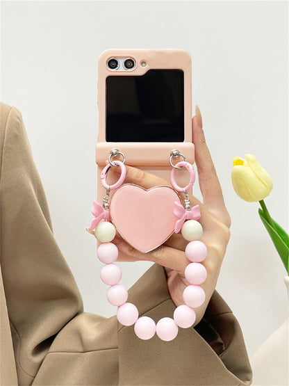 Samsung Galaxy Z Flip 5 Luxury Love Heart Pink Case