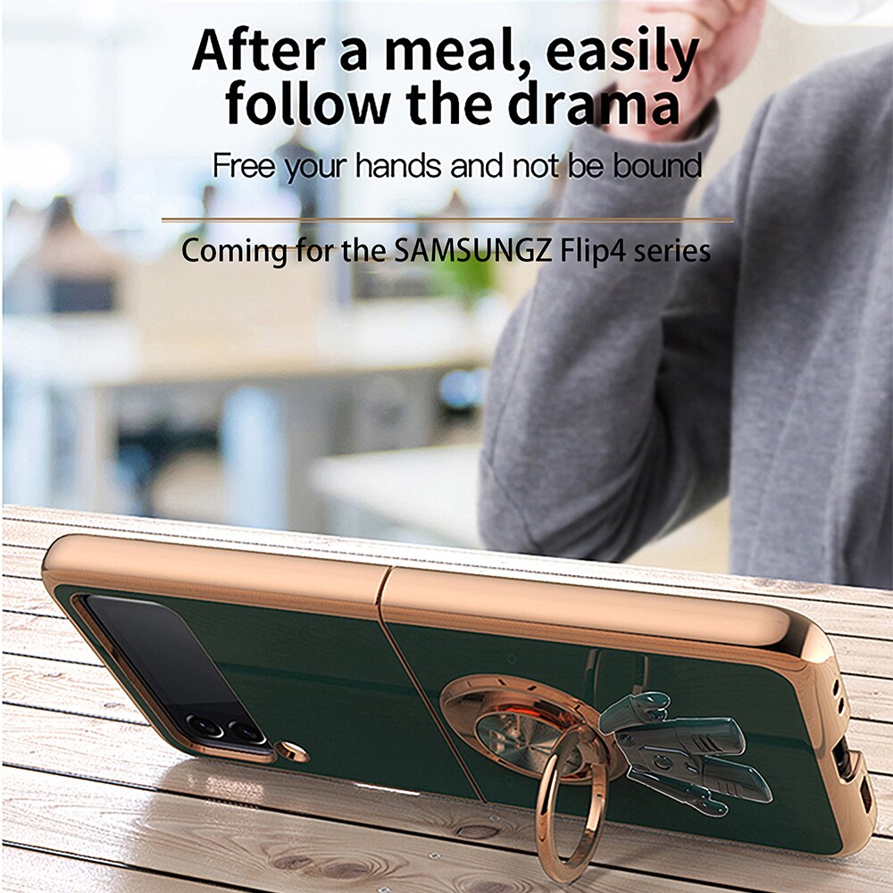 Magnetic Astronaut Holder Plating Case For Samsung Galaxy Z Flip 5