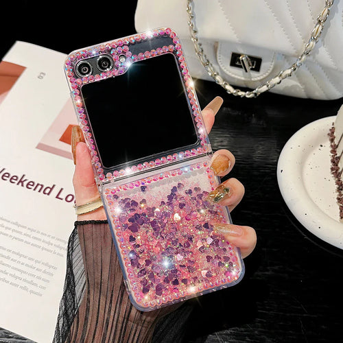 Cute Pearl Diamond Glitter Case for Samsung Galaxy Z Flip 3/4/5