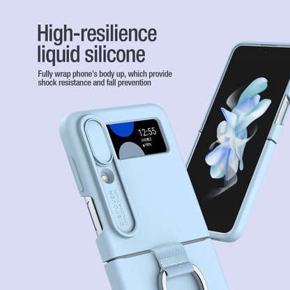 Silky Liquid Silicone Case For Galaxy Z Flip 4 Slide Camera Protection
