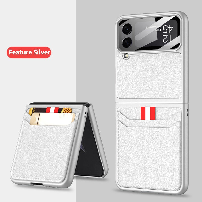 Leather Case with Card Holder For Samsung Galaxy Z Flip 4