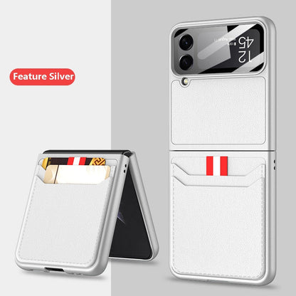 Leather Case with Card Holder For Samsung Galaxy Z Flip 4