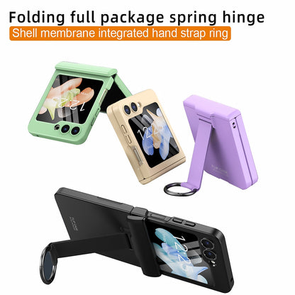 Full Protection Matte Case With Ring Bracket For Samsung Galaxy Z Flip 5