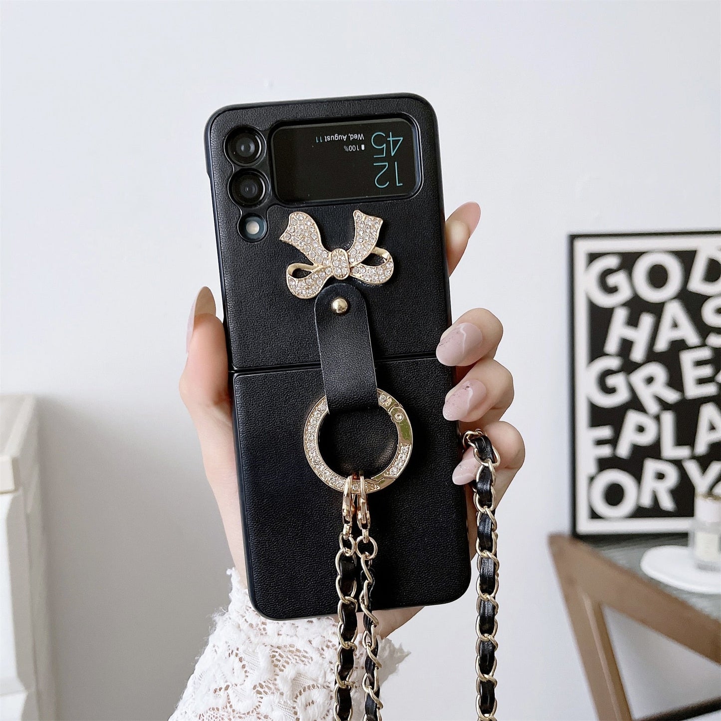 Luxury Crossbody Leather Case for Samsung Galaxy Z Flip 4