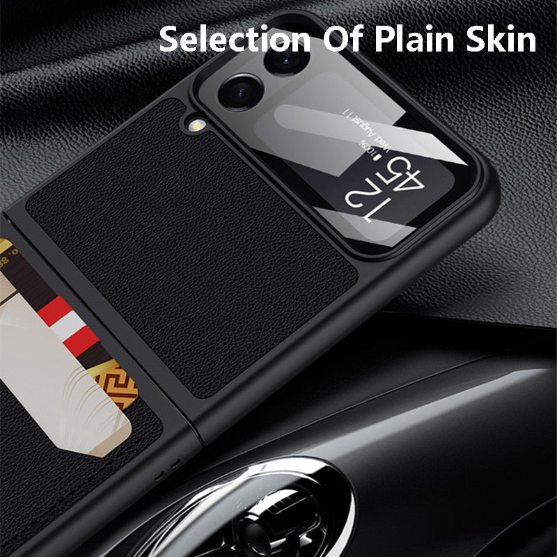 Leather Case with Card Holder For Samsung Galaxy Z Flip 4