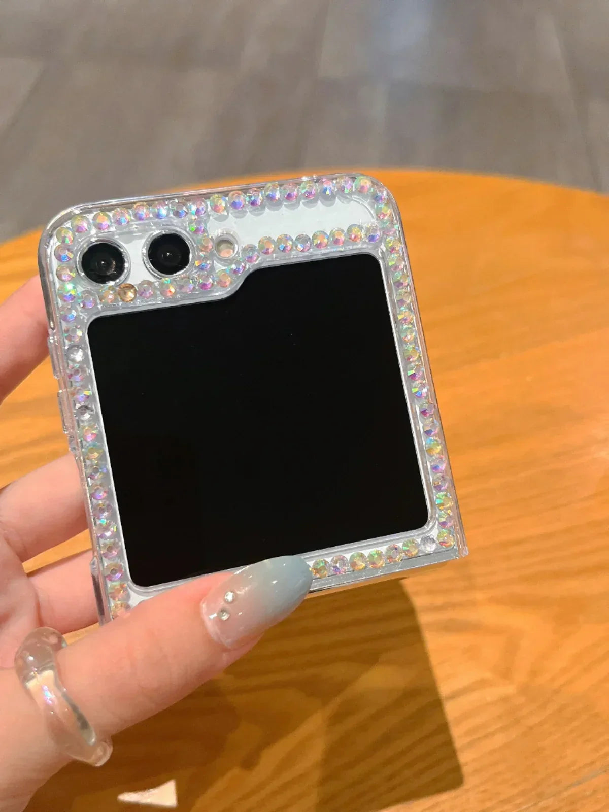 Bling Diamond Flower Bear Case for Samsung Galaxy Z Flip 3/4/5/6