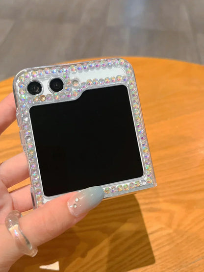 Bling Diamond Flower Bear Case for Samsung Galaxy Z Flip 3/4/5/6