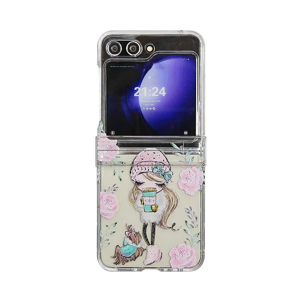 Cute Flower Girl Bracelet Case for Samsung Galaxy Z Flip