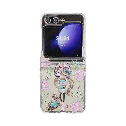 Cute Flower Girl Bracelet Case for Samsung Galaxy Z Flip