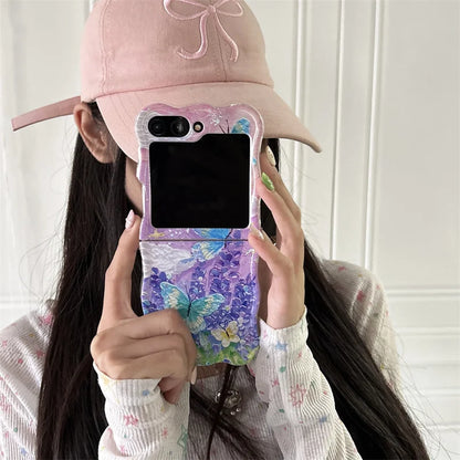 Cute Moon Butterfly Bracelet Phone Case for Samsung Galaxy Z Flip 3/4/5/6