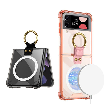 Transparent Wireless Charging Magnetic Case For Samsung Galaxy Z Flip 4