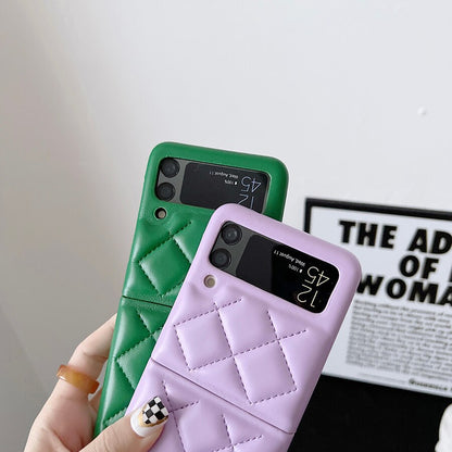 New Fashion Lattice Down Jacket Phone Case For Samsung Galaxy Z Flip 4