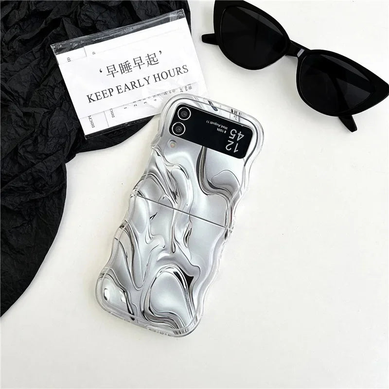 Metallic Water Ripple Phone Case for Samsung Galaxy Z Flip Series