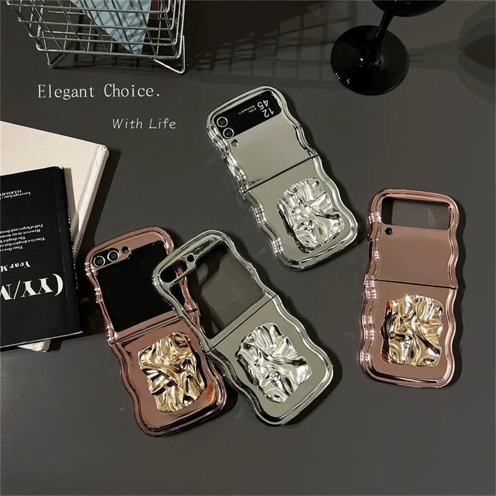 Tinfoil Bracket Wave Case for Samsung Galaxy Z Flip 3/4/5