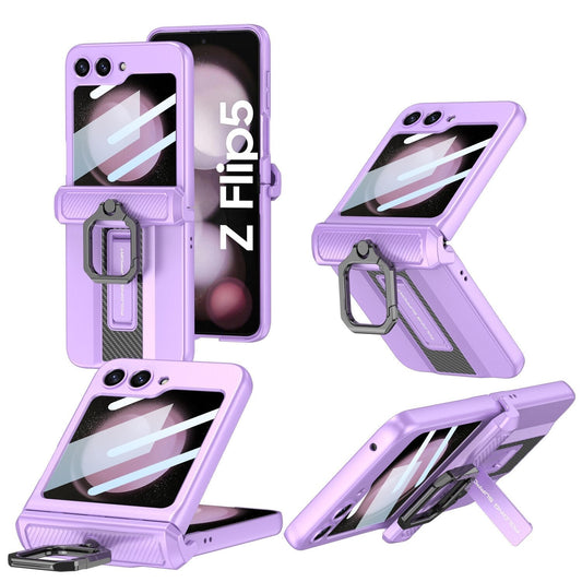 Armor Case with Ring Holder Magnetic Hinge Protective For Samsung Galaxy Z Flip 5