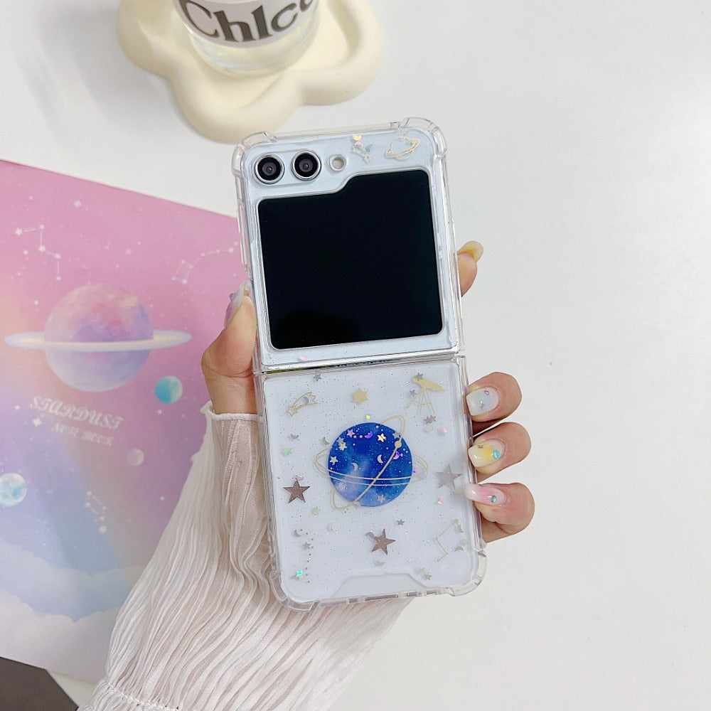 Cute Clear Star Case For Samsung Galaxy Z Flip 5