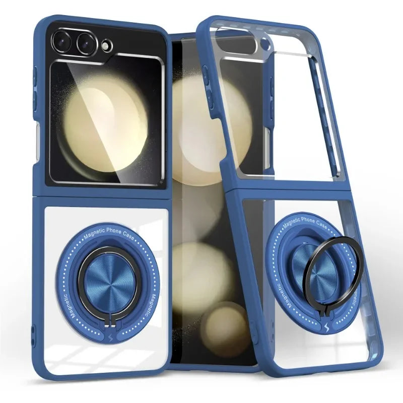 Transparent Case with Ring Holder For Samsung Galaxy Z Flip 6