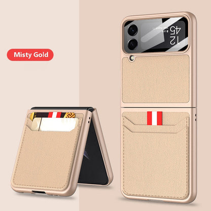 Leather Case with Card Holder For Samsung Galaxy Z Flip 4