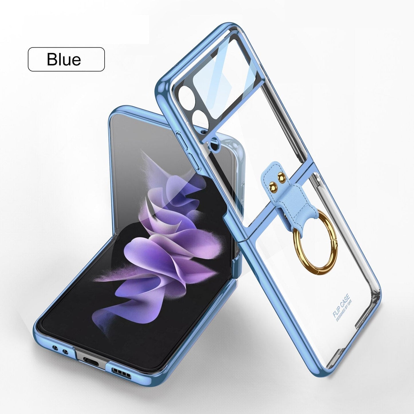 Transparent Case with Ring Holder for Samsung Galaxy Z Flip 4