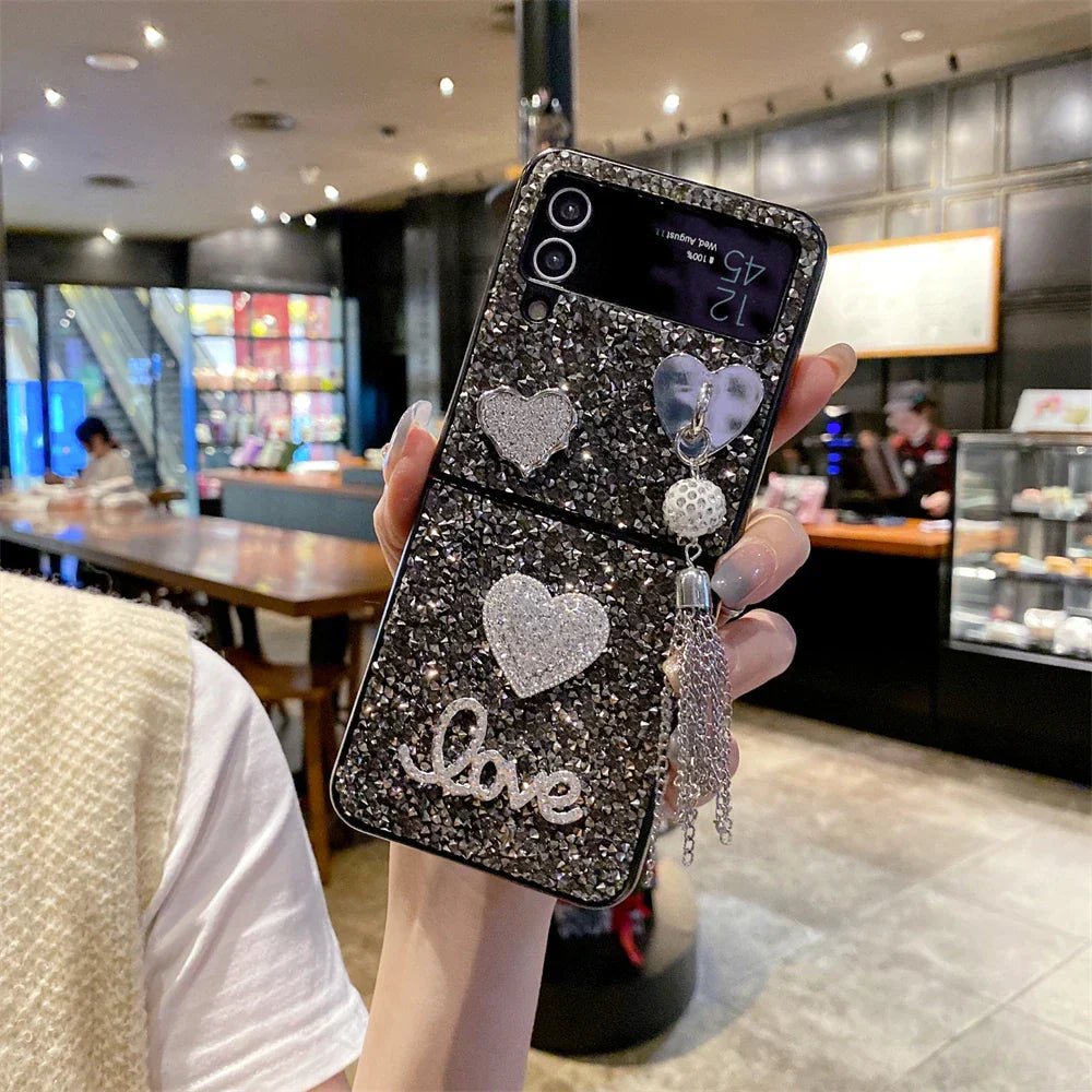 Luxury Heart Diamond Case for Samsung Galaxy Z Flip 3/4/5