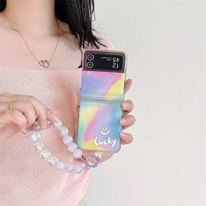 Happy Smile Clear Case  with Bracelet For Samsung Galaxy Z Flip 3 & 4