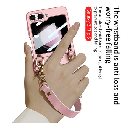 Electroplating Wrist Strap Case for Samsung Galaxy Z Flip 5